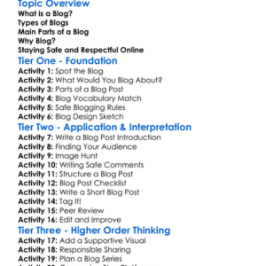 Blogging Fundamentals Worksheet Activity Booklet