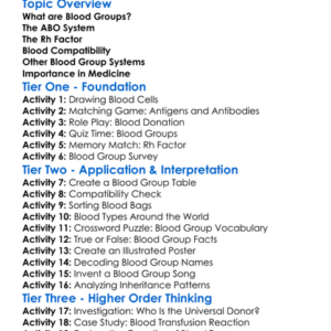 Blood Group Systems Worksheet Activity Booklet