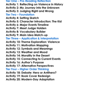 Blood Meridian Cormac Mccarthy Worksheet Activity Booklet