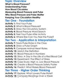 Blood Pressure And Pulse Worksheet Activity Booklet