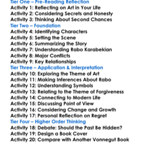 Bluebeard Kurt Vonnegut Worksheet Activity Booklet