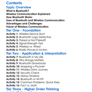 Bluetooth And Wireless Communication Worksheet Activity Booklet