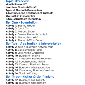 Bluetooth Communication Worksheet Activity Booklet