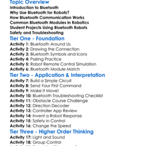 Bluetooth Control For Robots Worksheet Activity Booklet