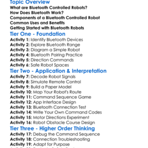 Bluetooth Controlled Robots Worksheet Activity Booklet