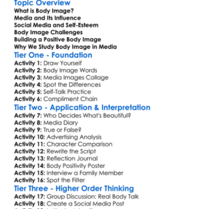 Body Image In Media Worksheet Activity Booklet