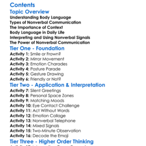 Body Language And Nonverbal Communication Worksheet Activity Booklet