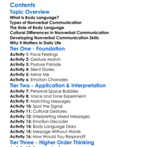 Body Language And Nonverbal Communication Worksheet Activity Booklet