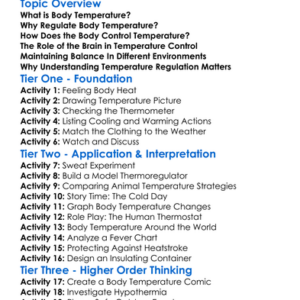 Body Temperature Regulation Worksheet Activity Booklet