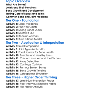 Bone And Joint Health Worksheet Activity Booklet