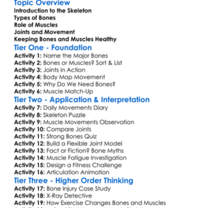 Bones And Muscles Worksheet Activity Booklet