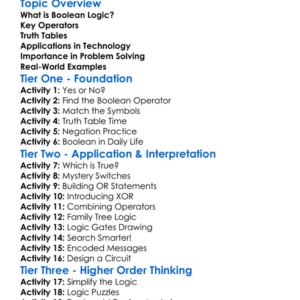 Boolean Logic Worksheet Activity Booklet