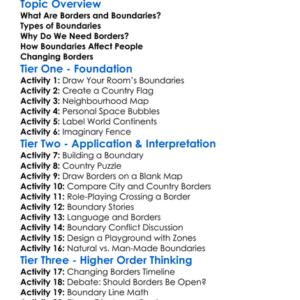 Borders And Boundaries Worksheet Activity Booklet