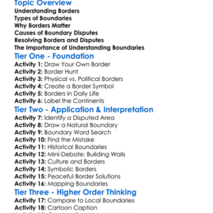 Borders And Boundary Disputes Worksheet Activity Booklet