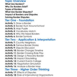 Borders And Disputes Worksheet Activity Booklet
