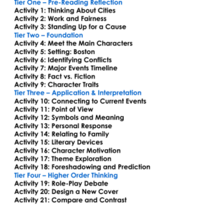 Boston Upton Sinclair Worksheet Activity Booklet