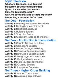 Boundaries And Borders Worksheet Activity Booklet