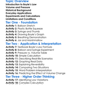 Boyles Law Worksheet Activity Booklet