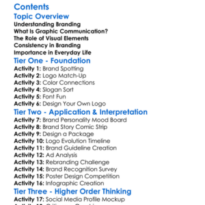 Branding And Graphic Communication Worksheet Activity Booklet