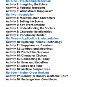 Brave New World Aldous Huxley Worksheet Activity Booklet