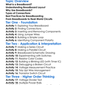 Breadboarding Techniques Worksheet Activity Booklet