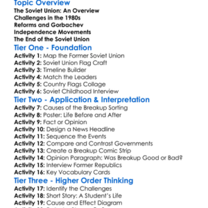 Breakup Of The Soviet Union Worksheet Activity Booklet