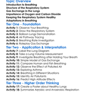 Breathing And Gas Exchange Worksheet Activity Booklet