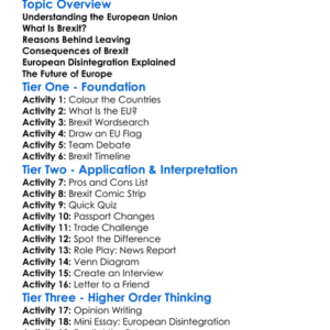 Brexit And European Disintegration Worksheet Activity Booklet