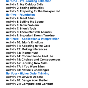 Brians Winter Gary Paulsen Worksheet Activity Booklet