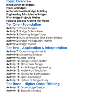 Bridge Building Projects Worksheet Activity Booklet