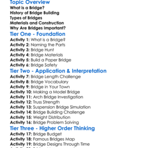 Bridge Building Worksheet Activity Booklet