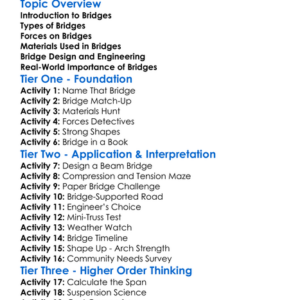 Bridge Design And Analysis Worksheet Activity Booklet