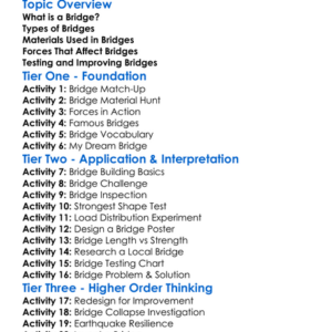 Bridge Design And Testing Worksheet Activity Booklet