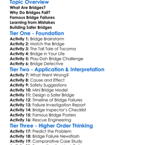 Bridge Failures And Lessons Learned Worksheet Activity Booklet