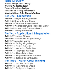 Bridge Load Testing Worksheet Activity Booklet