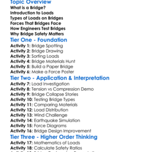 Bridge Loads And Forces Worksheet Activity Booklet