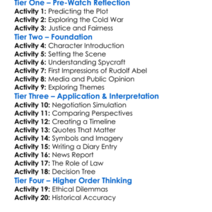 Bridge Of Spies Worksheet Activity Booklet