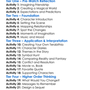 Bridge To Terabithia Worksheet Activity Booklet