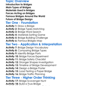 Bridge Types And Designs Worksheet Activity Booklet