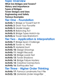 Bridges And Towers Worksheet Activity Booklet