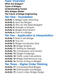 Bridges And Trusses Worksheet Activity Booklet