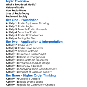 Broadcast Media Radio Worksheet Activity Booklet