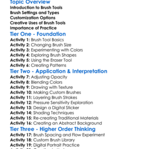 Brush Tools And Customization Worksheet Activity Booklet