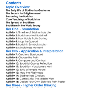 Buddhism Siddhartha Gautama And Spread Worksheet Activity Booklet