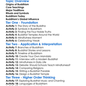 Buddhist Traditions Worksheet Activity Booklet