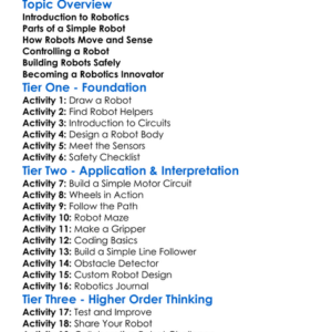 Building A Simple Robot Worksheet Activity Booklet