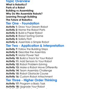 Building And Assembling Robots Worksheet Activity Booklet