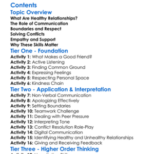 Building Healthy Relationships And Communication Skills Worksheet Activity Booklet
