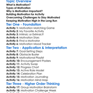 Building Motivation For Activity Worksheet Activity Booklet