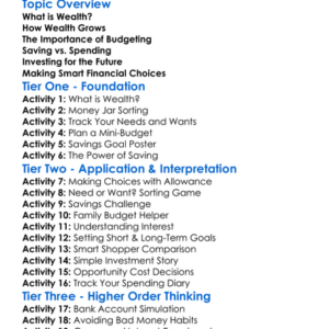 Building Wealth Over Time Worksheet Activity Booklet